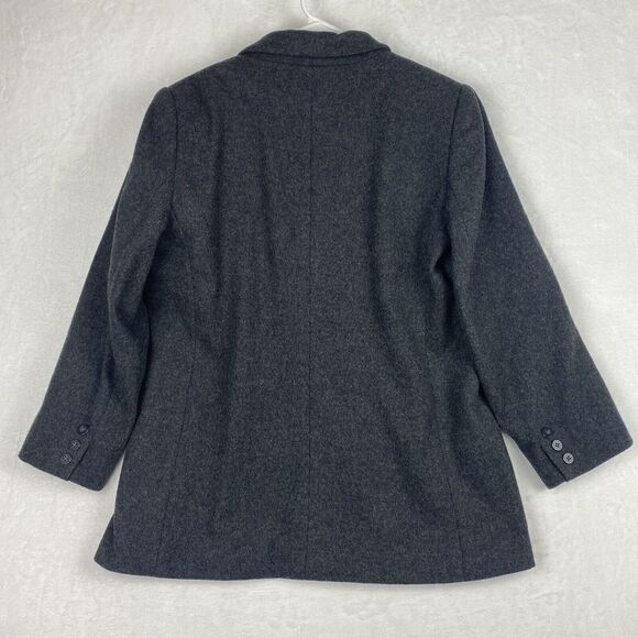 Eddie Bauer Blazer Womens Medium Petite Gray Wool Blend 3-Button Formal Jacket - Picture 3 of 8